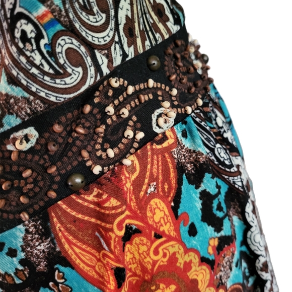 Maxi Dress with beaded waist,  peek-a-boo button back, sleeveless, New! Sz Lg - Picture 3 of 13